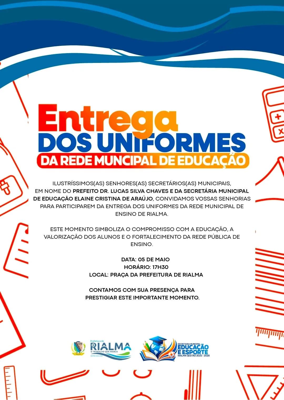 Prefeitura de Rialma realiza entrega de uniformes para alunos da rede municipal