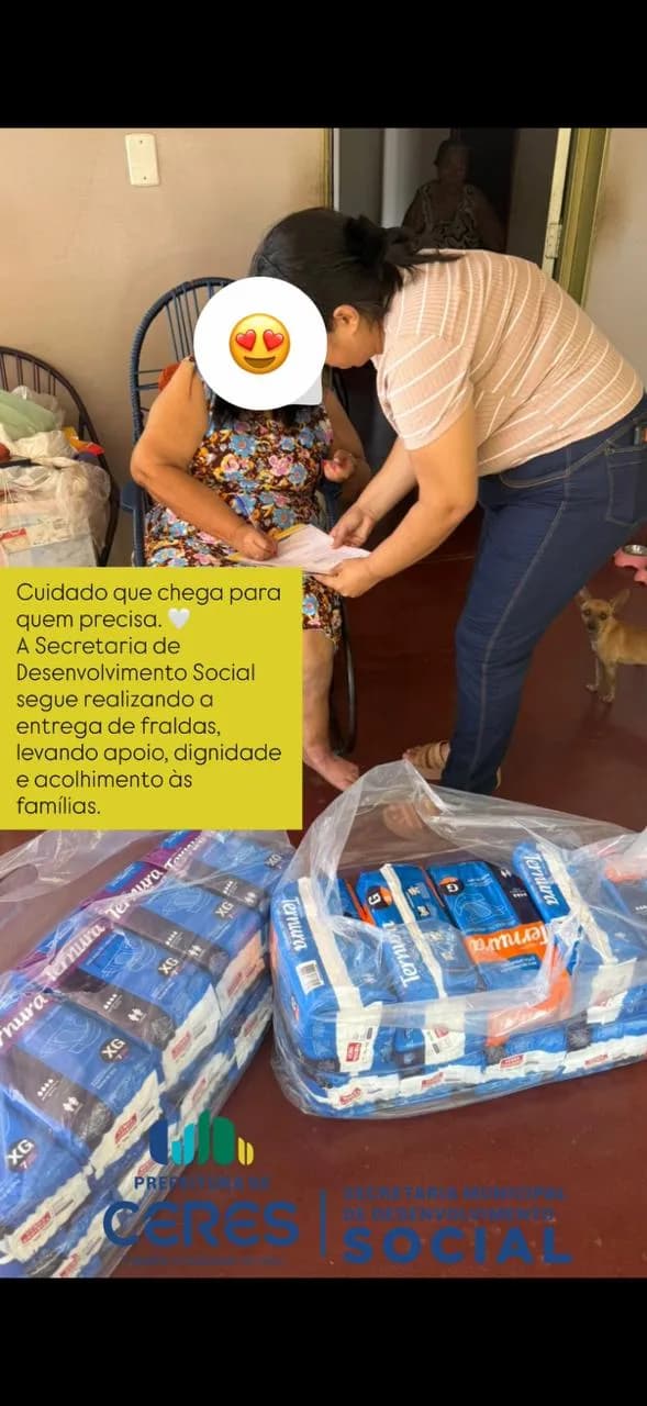 Cuidado que chega para quem precisa. em Ceres