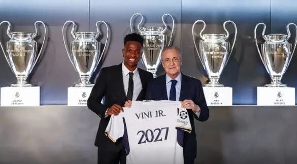 Florentino blinda permanência de Vini Jr. no Real Madrid: “Deixem Vinícius comigo”